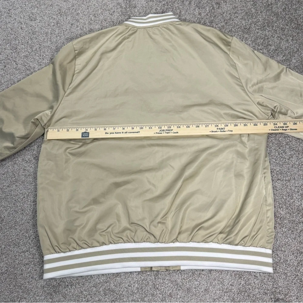NWT Men’s Primitive Skateboarding Beige Satin Bomber Jacket Size Large L